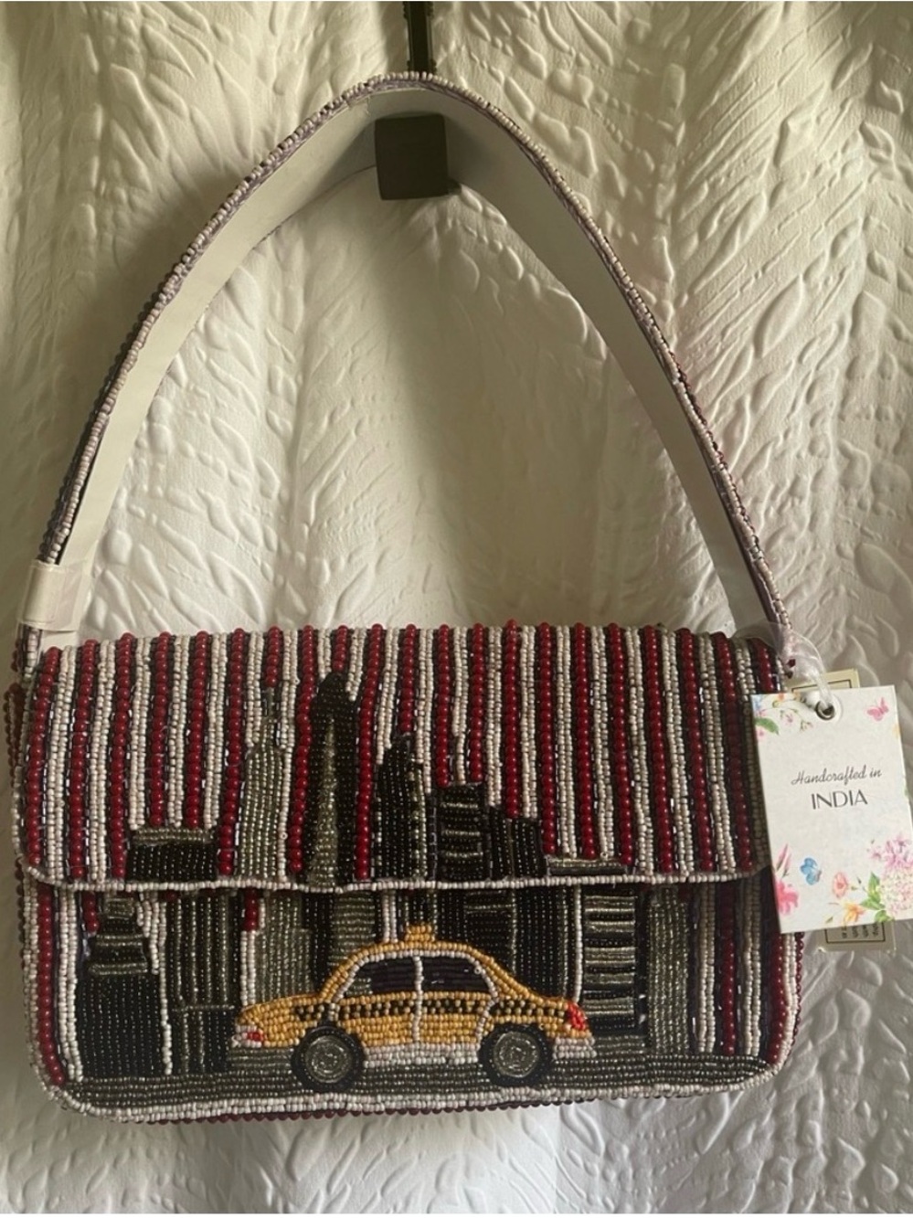 Viral New York beaded y2k bag